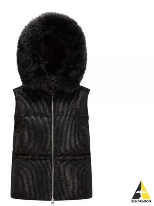 1A00090 59726 999 Mergule Metallic Corduroy Vest Padding - MONCLER - BALAAN 1