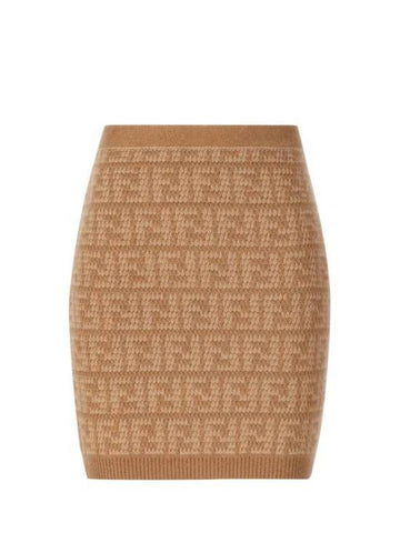 Cashmere H-Line Skirt Brown - FENDI - BALAAN 1