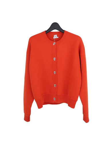 Cashmere Cardigan Orange - HERMES - BALAAN 1