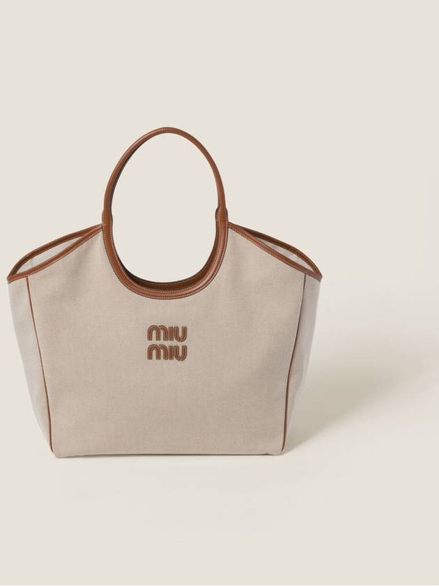 Ivy Canvas Tote Bag Beige Brandy - MIU MIU - BALAAN 2