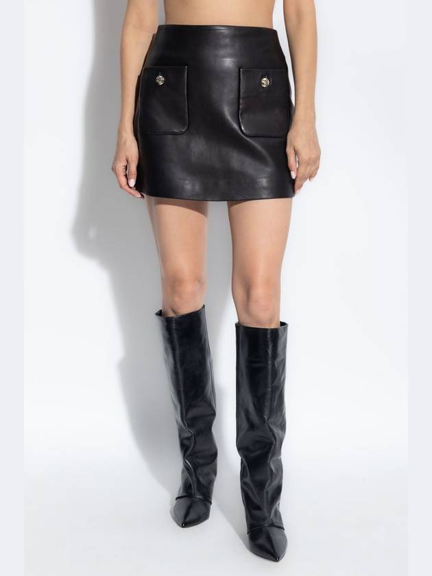 Anine Bing Leather Skirt, Women's, Black - ANINE BING - BALAAN 3