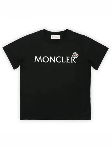 Kids Lettering Logo Wappen Short Sleeve Black 8C00003 89AFV 999 8 10A 271774 1053834 - MONCLER - BALAAN 1