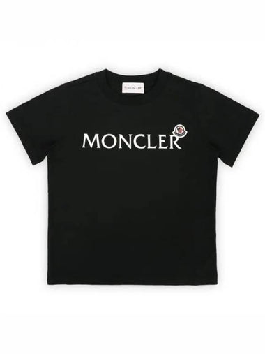 Kids Lettering Logo Wappen Short Sleeve Black 8C00003 89AFV 999 8 10A 271604 1053834 - MONCLER - BALAAN 1