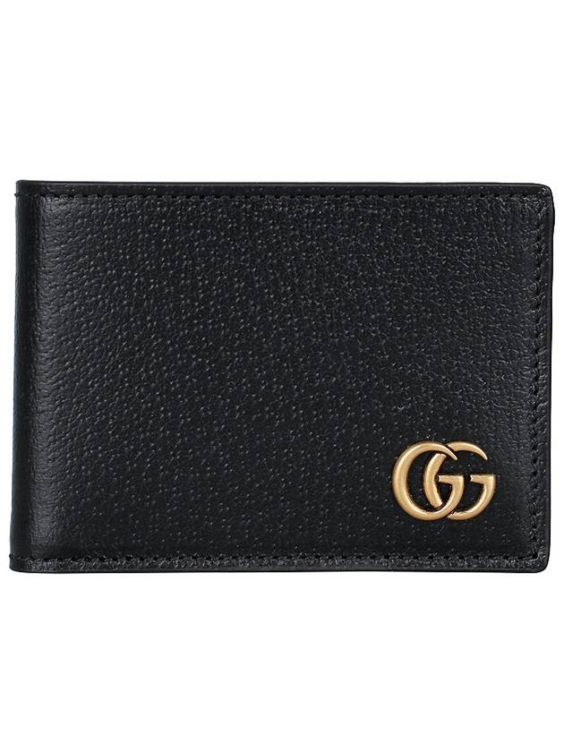 GG Marmont Leather Half Wallet Black - GUCCI - BALAAN 2