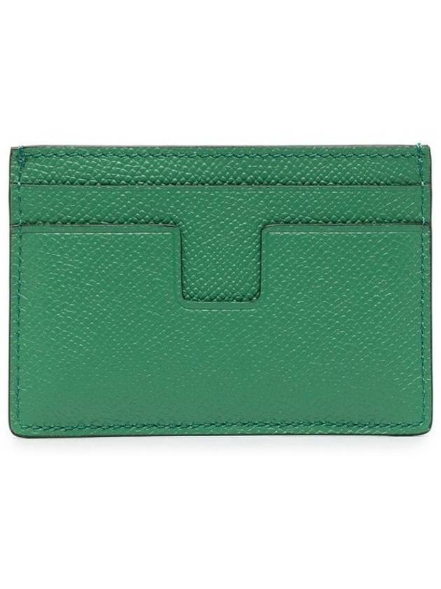 TF Logo Leather Card Wallet Green - TOM FORD - BALAAN 3