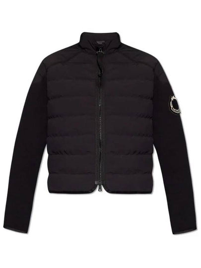 Padded Cotton Zip-Up Cardigan Black - MONCLER - BALAAN 2