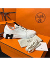 Men's Depart Sneakers Knit Calfskin White H Black - HERMES - BALAAN 4