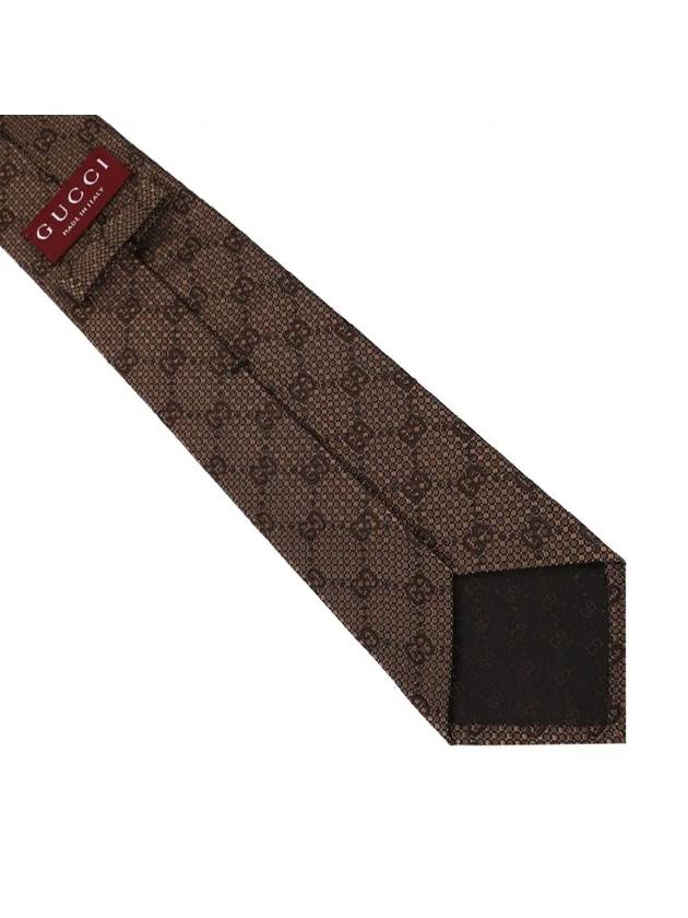 GG Silk Jacquard Tie Brown - GUCCI - BALAAN 5