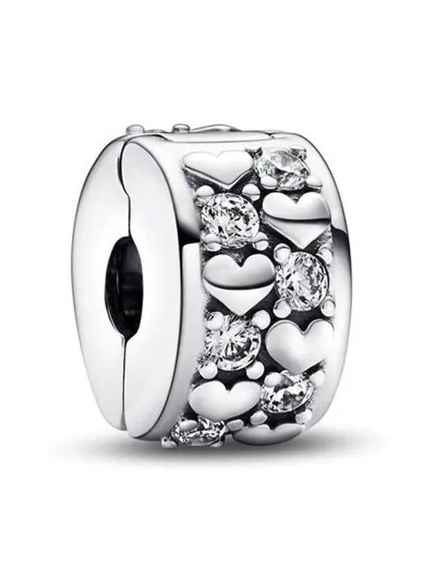 Infinite Heart Sparkling Clip Bracelet Charm Silver - PANDORA - BALAAN 2