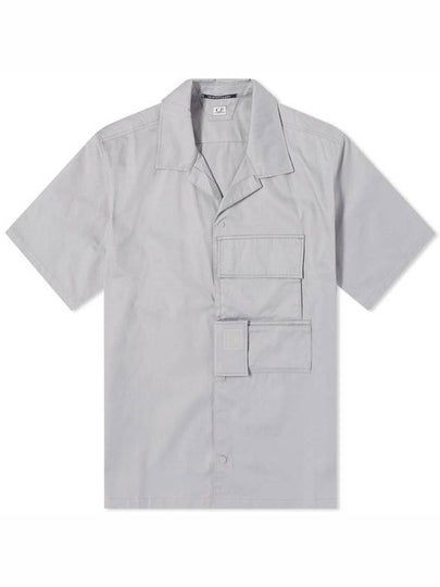 Metropolis Gabardine Short Sleeve Shirt Grey - CP COMPANY - BALAAN 2