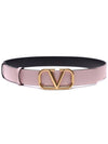 Women s V Logo Signature Reversible Leather Belt Pink Black - VALENTINO - BALAAN 5