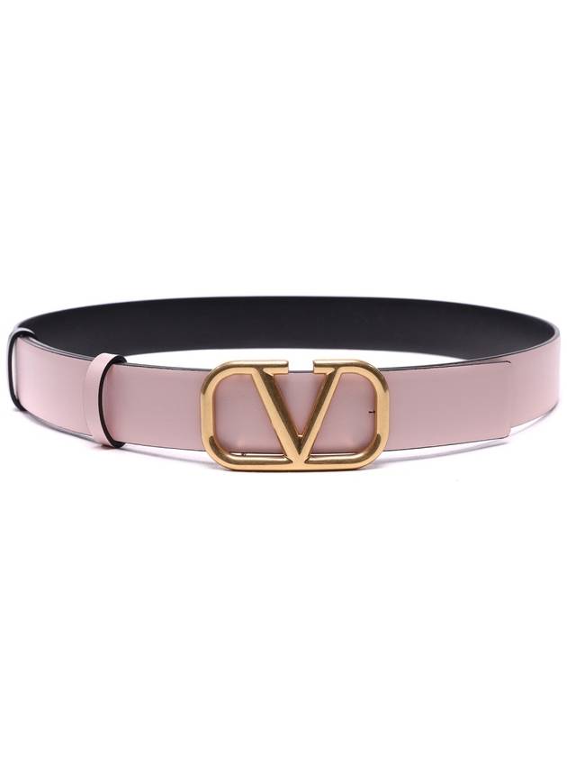 Women s V Logo Signature Reversible Leather Belt Pink Black - VALENTINO - BALAAN 5