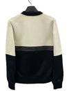 Men's Crew Neck Shiny Fleece Sweatshirt Offwhite Black - AMI - BALAAN 3