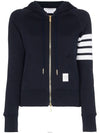 Engineered 4-Bar Stripe Loopback Jersey Knit Zip Up Hoodie Navy - THOM BROWNE - BALAAN 3