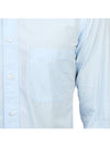 Men's Grosgrain Placket Solid Poplin Long Sleeve Shirt Light Blue - THOM BROWNE - BALAAN.