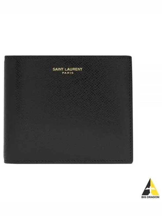 East West Coating Leather Half Wallet Black - SAINT LAURENT - BALAAN 2