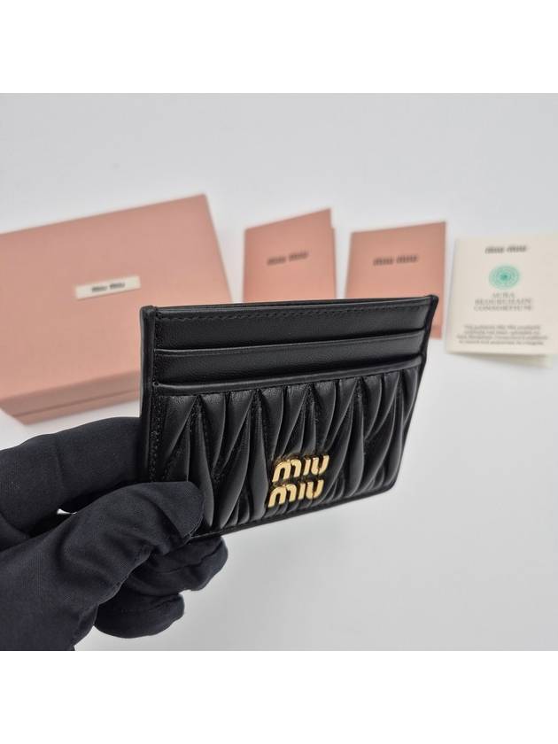 Matelasse Nappa Leather Card Wallet Black - MIU MIU - BALAAN 7