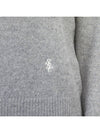 Embroidered Logo Crew Neck Cashmere Knit Top Grey - SPORTY & RICH - BALAAN 9