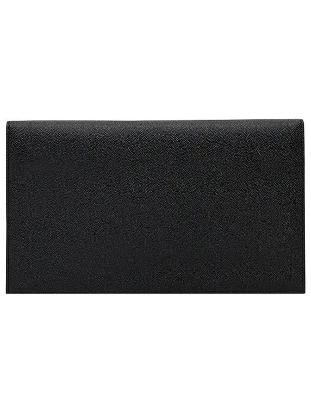 Uptown Grain de Poudre Embossed Leather Clutch Bag Black - SAINT LAURENT - BALAAN 7