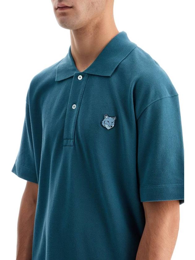 Bold Fox Head Patch Comfort Polo Shirt Blue - MAISON KITSUNE - BALAAN 5