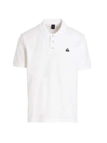 Embroidered Logo Short Sleeve Polo Shirt White - MOOSE KNUCKLES - BALAAN 1