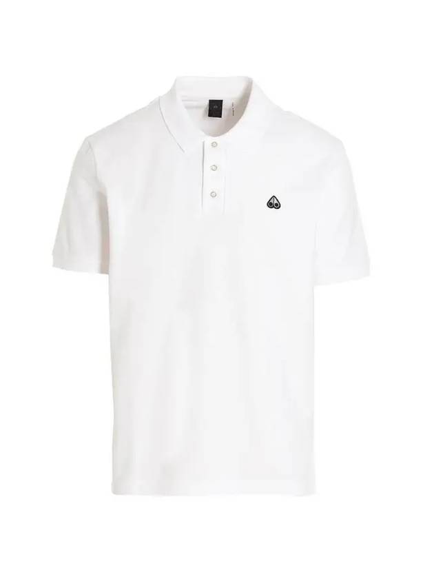 Embroidered Logo Short Sleeve Polo Shirt White - MOOSE KNUCKLES - BALAAN 1