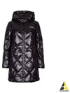 Women s Goose Down Long Padded Conza Hood Detachable Diamond Quilted Jacket VDDJ95636 BKS - DUVETICA - BALAAN 2