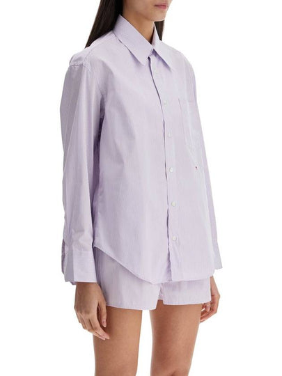 purple striped cotton women's shirt - HOMMEGIRLS - BALAAN 2