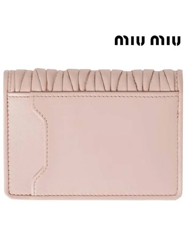 Matelasse Nappa Leather Card Wallet Pink - MIU MIU - BALAAN 4