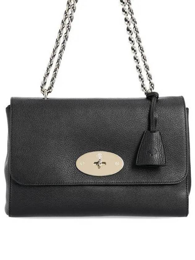 Lily Chain Medium Goat Leather Shoulder Bag Black - MULBERRY - BALAAN 2