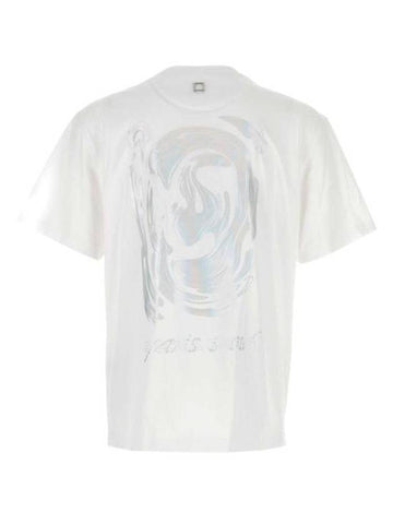 Metallic Graphic Short Sleeve T-Shirt White - WOOYOUNGMI - BALAAN 1