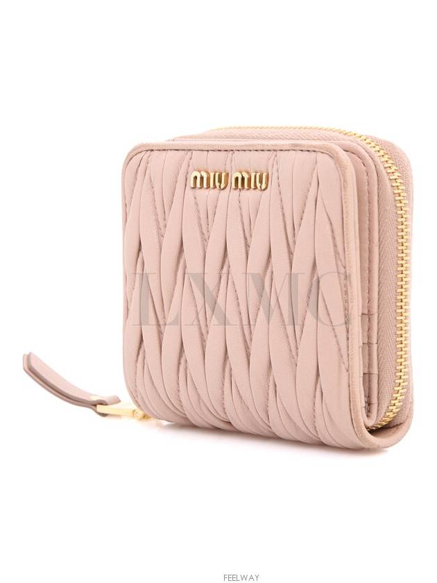 Matelasse zipper wallet pink half 5ML522 - MIU MIU - BALAAN 2