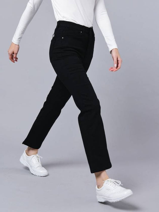 Cotton Span Waist Band 94 Semi Boot Cut Black Pants DO6222PT67 2 - DOYOUKNOWMC GOLF WEAR - BALAAN 2