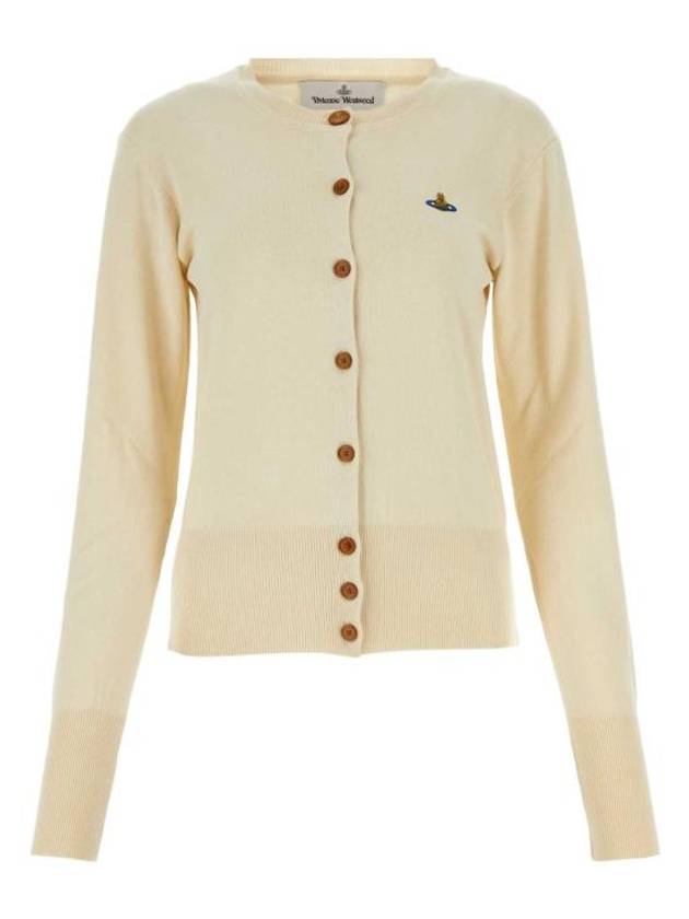 Logo Patch Cardigan Off White - VIVIENNE WESTWOOD - BALAAN 1