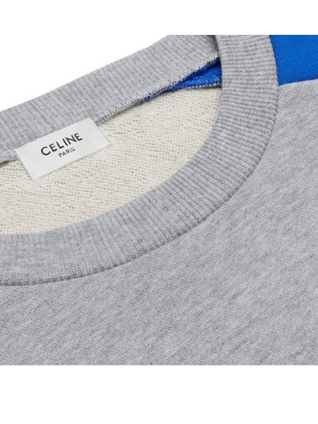 Logo Print Cotton Fleece Loose Sweatshirt Grey - CELINE - BALAAN 6