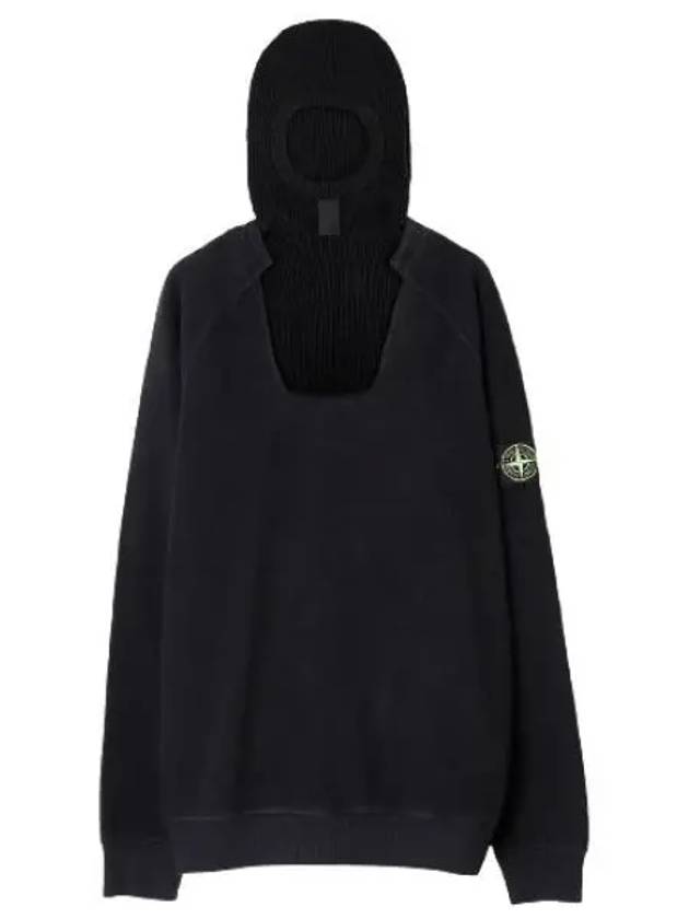 Gauzed Regular Fit Cotton Nylon Fleece Hoodie Black - STONE ISLAND - BALAAN 2