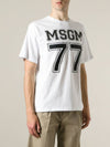 77 Logo Print Short Sleeve T-Shirt Grey - MSGM - BALAAN 3