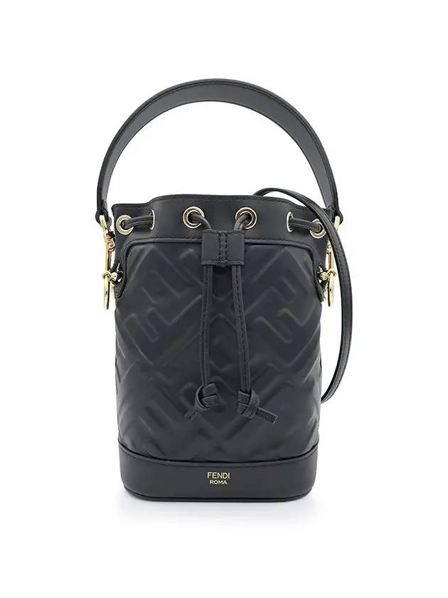 Mon Tresor FF Motif Leather Mini Bag Black - FENDI - BALAAN 3