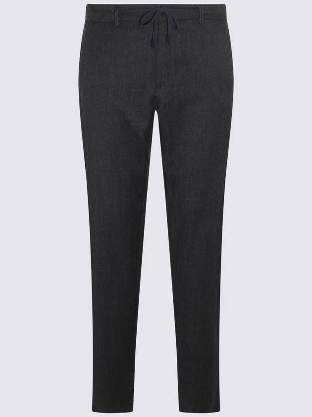 Canali Dark Grey Cotton Pants - CANALI - BALAAN 1