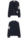 Classic V-Neck 4 Bar Stripe Cardigan Navy - THOM BROWNE - BALAAN 5