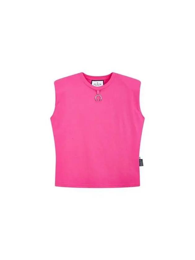 Women s Padded Shoulder Cotton Tank Top Dark Pink - PHILIPP PLEIN - BALAAN 1