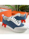 Bouncing Sneakers Chevron Denim Suede Goatskin & Bleu Clair Blanc - HERMES - BALAAN 3