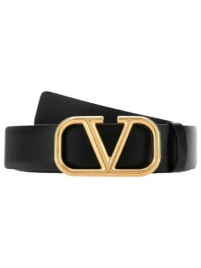 V Logo Leather Belt Black - VALENTINO - BALAAN 2