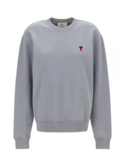 De Coeur Embossed Logo Crewneck Sweatshirt Blue - AMI - BALAAN 2