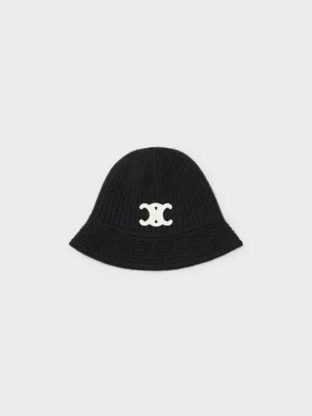 Seamless Cashmere Bucket Hat Black - CELINE - BALAAN.