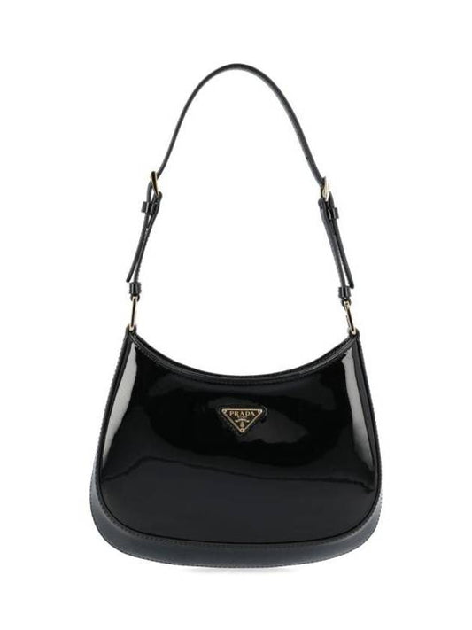 Cleo Patent Leather Shoulder Bag Black - PRADA - BALAAN 1