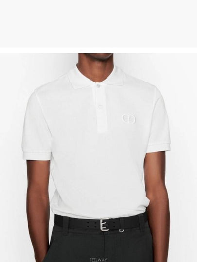 CD Icon Cotton Polo Shirt White - DIOR - BALAAN 2