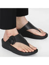 Lulu Covered Buckle Leather Toe Post Flip Flop Black - FITFLOP - BALAAN 2