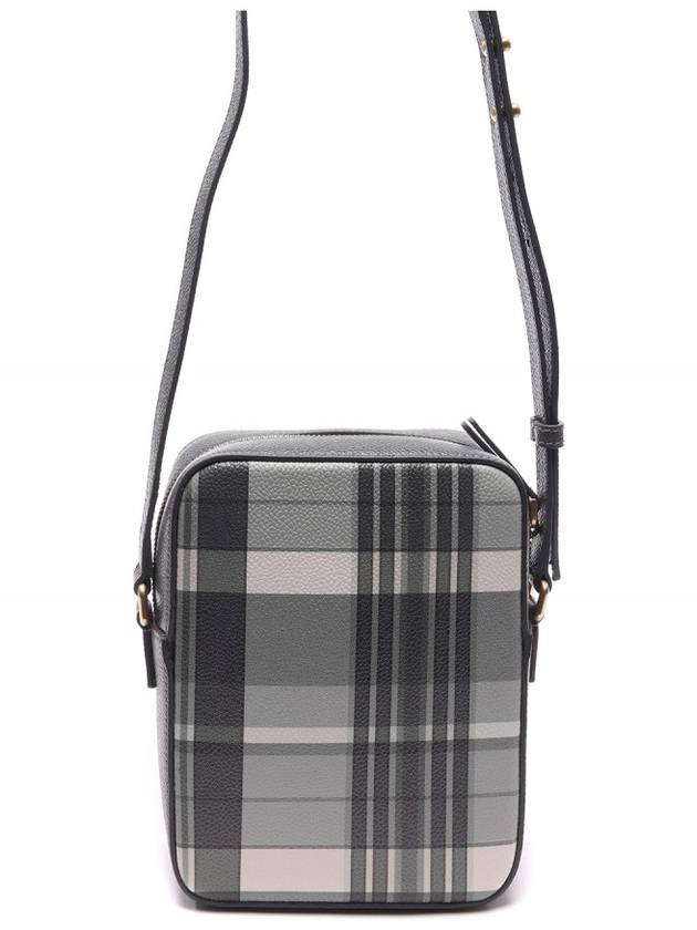 Madras 4-Bar Vertical Pepple Grain Leather Cross Bag Grey - THOM BROWNE - BALAAN 5