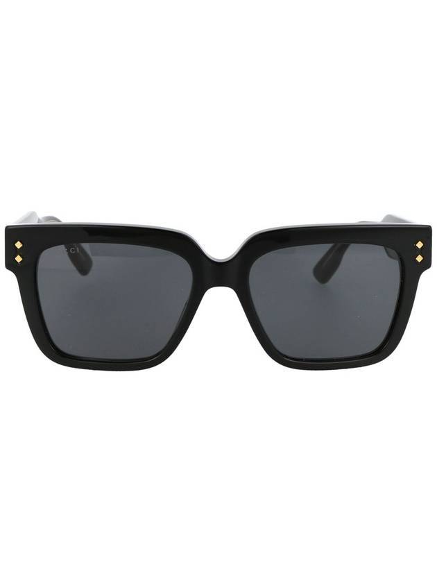 Eyewear Logo Temple Square Sunglasses Black - GUCCI - BALAAN 1